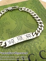 (ORI) สร้อยข้อมือ GG GHOST CHAIN BRACELET อะไหล่เงินปั๊ม GG หัวกะโหลก พร้อมส่งในไทย งานสวยสั่งเลย ความยาว 21 ซม. ฟรีถุงกระดาษ ซองซิปล็อคแบรน์