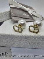 Dior Tribles Pearl CD Earrings ต่างหูจี้ CD ทับหลังไข่มุก