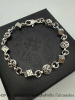 Chrome Heart DICE AND CROSSBALL BRACELET สร้อยข้อมือโครมฮาร์ทท จี้ลูกเต๋า อะไหล่เงิน พร้อมส่ง