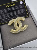 Chanel CC Logo Brooch เข็มกลัดชาแนล ประดับไข่มุก จี้ CC งานปั๊มหลัง
