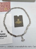 สีเงิน | Vivienne Westwood Womens Crystal Molly Choker Necklace สร้อยคอคริสตัล วิวเวียน งานปั๊มแผ่นโลโก้