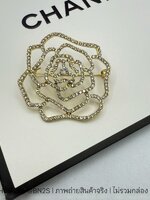 สีทอง | เข็มกลัดลายดอกคามิเลีย ฝังเพชร ชาแนล งานสวย ราคาเบาๆ