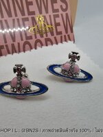 สีน้ำเงิน | Vivienne Westwood Saturn Earrings ต่างหูดาวเสาร์ลงสี งานสวย