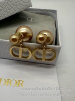 อะไหล่โรสโกลด์ | CD Tribales Earrings ตัวโลโก้อยู่หลังหู ต่างหูไข่มุก อะไหล่ทอง สไตล์วินเทจ ตุ้มไข่มุก ดูมีสไตล์มากค่ะ งานไม่ปั๊ม ไม่รวมอุปกรณ์