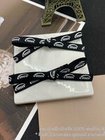 สีดำ | EMIS NEW LOGO RIBBON HAIR CLIP ที่หนีบผม ริบบิ้น โลโก้ใหม่ EMIS เกาหลี