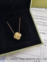 สร้อยคอแวนคีฟ จี้ดอกไม้ ใบโคลเวอร์ สีทอง งานสวย งานแฟชั่นไม่ปั๊ม พร้อมส่งในไทย