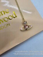 สีชมพู | สร้อยคอผู้หญิง วิเวียน รุ่น Vivienne Westwood Darlene Crystal Star Pendant จี้ดาวเสาร์ พร้อมดาว ประดับคริสตัล พร้อมส่ง