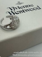 สีเงิน * Vivienne Westwood Mini Orb Ring แหวนวิเวียน ดาวเสาร์ ประดับเพชร งานฝังเพชรละเอียด งานสวย ฟรีไซส์ พร้อมส่งในไทย ไม่มีกล่อง อุปกรณ์ สำเนา