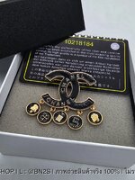 Chanel CC Logo Brooch เข็มกลัดติดสูท เข็มกลัดชาแนล รุ่นใหม่ จี้ CC พร้อมตัวห้อย งานสวยน่ารัก