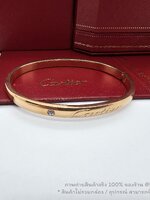 สีโรสโกลด์ | กำไลข้อมือคาเทีย CT LOGO BRACELET ขนาด 17 ซม. งานปั๊มโลโก้คาร์เทีย ติดเพชร 1 เม็ด มี 3 สีให้เลือก พร้อมส่งในไทย ไม่รวมกล่อง อุปกรณ์ สำเนา