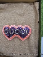 สีชมพู | Gucci Double heart resin hair clip