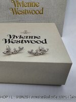 Vivienne Westwood Candy Earrings in PLATINUM-CRYSTAL-Crystalต่างหูวิเวียน จี้ดาวเสาร์ 3 ลูกเรียกัน อะไหล่เงิน