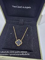 สีดำ | VC&A สร้อยคอจี้ดอกโคลเวอร์ แวนคีฟ สีขาว-ดำ สายโซ่อะไหล่สีทอง งานสวย พร้อมส่ง สีขาว ดำ ไม่มีกล่อง อุปกรณ์