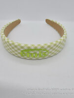 สีเขียว | ที่คาดผมอีมีส แบรนด์เกาหลี Emis Gingham Check Hairband ลายตาราง ปั๊กโลโก้ EMIS รุ่นใหม่ชนช๊อป พร้อมส่งในไทย ราคาไม่แพง ไม่มีกล่อง อุปกรณ์