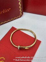 สีทอง | กำไลตะปูฝังเพชร CARTIER JUSTE UN CLOU กำไลตะปูรุ่นฮิต มาแล้ว งานสวย ราคาเบาๆ มีสองสี เงิน ทอง เลือกได้ตามใจ