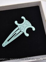 สีฟ้า | Celine Sanp Hair Clip กิ๊บซีลีน งานปั๊มแบรนด์ หน้า หลัง เคลือสีเนื้อแมท งานสวย 1:1