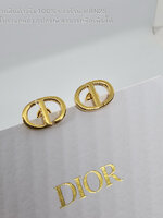 [ออริ] Dior Navy Stud Earrings มาใหม่ต่างหูสตั๊ด อะไหล่ทองปัดเงา ตัวงานปั๊มโลโก้ งานสวยใส่ได้นาน พร้อมส่งในไทย มีถุงกระดาษ ซองซิปล็อคให้