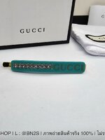 สีเขียว | NEW GUCCI Logo Embellished Hair Clip กิ๊บหนีบผมสไลด์ กุชชี่ มี 4 สี งานสกรีนโลโก้ สวย