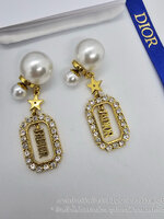 J'ADIOR LOGO STAR CRYSTAL EARRINGS ต่างหูดิ ไข่มุก ประดับตุ้งติ้ง เจดิออ อะไหล่ทอง งานไฮเอน ปั๊มแบรนด์ ไม่รวมกล่อง อุปกรณ์