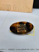 กิ๊บกลม | MIU MIU Plexiglas Headband and hair clip สี Tortoiseshell/Gold รวมรุ่น ที่คาดผม กิ๊บติดผม มิว มิว สีน้ำตาลลายกะ ติดโลโก้