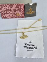 สีทอง | Vivienne Westwood Mini Bas Pendent Necklace สร้อยคอจี้ดาวเสาร์ รุ่นขายดีที่สุด ดาวเสาร์ฝังเพชร