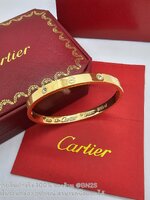 สีทอง | กำไลคาเทีย CARTIER LOVE BRACELET WITH DIAMONDS ขนาด 4/6 มม. สีเงิน ทอง พิงค์โกลด์ กำไลสลับเพชร รุ่น เลิฟ งานสวย ปั๊มด้า