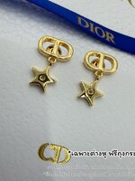 (ORI) เครื่องประดับ Tribales Earrings In CD And Star Charm ต่างหูอะไหล่สีทอง ตัวจี้ห้อยดาว งาน 1:1 พร้อมส่งในไทย ฟรีถุงกระดาษ ซองซิปล็อคแบรนด์