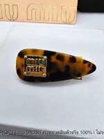 กิ๊บเหลี่ยม | MIU MIU Plexiglas Headband and hair clip สี Tortoiseshell/Gold รวมรุ่น ที่คาดผม กิ๊บติดผม มิว มิว สีน้ำตาลลายกะ ติดโลโก้