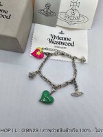 Vivienne Westwood Orb Charm สร้อยข้อมือ ห้อจี้ชาร์มหัวใจ ดาวเสาร์