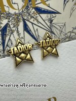 (ori) J'ACD Star Gold Plated Earrings Stud ต่างหูรูปดาว ประดับตัวอักษร CD อะไหล่ทองวินเทจ รมดำ สินค้าพร้อมส่งในไทย ฟรีถุงกระดาษ ซองซิปล็อค