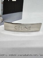 สีเงิน | พร้อมส่ง CELINE HAIR CLIP IN BRASS AND STEEL WITH GOLD FINISH GOLD อะไหล่สีทอง เงิน โลโก้ ตัวนูน