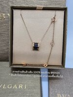 สีโรสโกลด์ | Bulgari Save The Children Necklace สร้อยคอบูการี แบบเดียวกับลิซ่าใส่ จี้เซรามิสีดำ อะไหล่เงิน / พิงค์โกลด์ปรับสายได้ ไม่รวมกล่อง อุปกรณ์ สำเนา