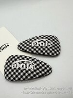 สีดำ | พร้อมส่ง EMIS GINGHAM CHECK WIDE HAIRPIN กิ๊บหนีบสามเหลี่ยม อีมีสสึ งานปักผ้าลายสก๊อต พร้อมส่งในไทย ไม่ต้องรอพรีฯ ❌ แพ๊คคู่ ซ้าย-ขวา น้า ขนาด : 8x4 cm. ไม่มีกล่อง อุปกรณ์ สำเนา