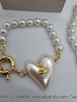 สร้อยแขน | Vivienne Westwood Heart Pearl ชุดสร้อยคอ ต่างหู รูปหัวใจ ประดับโลโก้วิเวียนสีทอง งานสวย