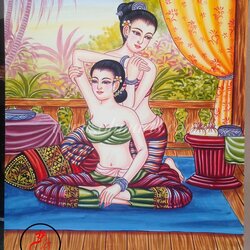 ภาพวาดคนนวด H0013