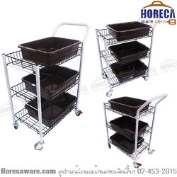 Three-tier sieve cart with dish storage tray [VRF-ZIo3B]