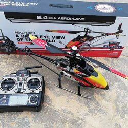 WLTOYS V913 เฮลิคอปเตอร์บังคับวิทยุ 4 Ch อุปกรณ์พร้อมบิน RTF(สีส้ม)