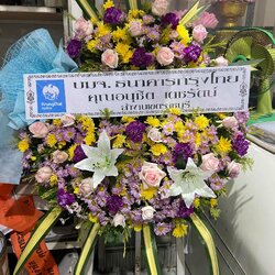 พวงหรีดดอกไม้สด AAA18