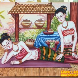 ภาพวาดคนนวด H0009
