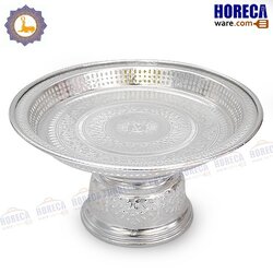 Thai pattern Khanto tray, silver, 32 cm, seal