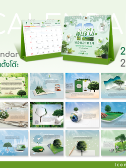 ปฏิทิน ปฎิทินตั้งโต๊ะ2568 Calendar2025 ชุด12พันธุ์ไม้ฟอกอากาศ ปฏิทินไทย มีบอกวันพระ วันหยุด