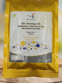 ผงโรยข้าวผสมดอกดาวเรืองและอัญชัน / Rice Seasoning with Marigold and Blue Pea ขนาด 30 กรัม ราคา 59 บาท : Healthy Hut