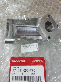 ท่อไอดี CLICK 125/18 แท้ๆ 17111-K60-T70