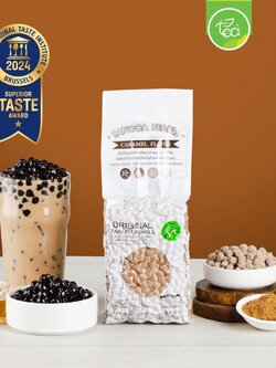 ไข่มุกดำ 1 kg เม็ดไข่มุกดิบ กลิ่นคาราเมล ชานมไข่มุก ไข่มุกไต้หวัน เม็ดไข่มุกดำ Bubble Tea Pearl ท๊อปปิ้ง ตรา ทีอีเอ