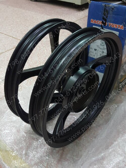 ล้อแม็กคู่ MIO 115-I, FINO-I ดิสก์เบรค 3 รู (ขอบ14) 5ก้าน สีดำ