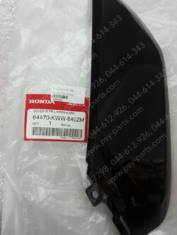 บังลมตัวล่าง-ขวา WAVE 110-I ใหม่ แท้ๆ สีดำ (A35) 64470-KWW-640ZM 