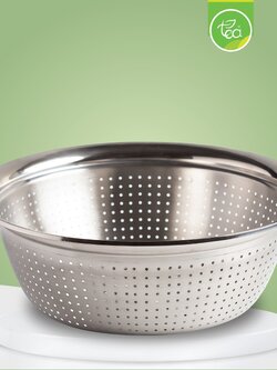 ตะแกรงสแตนเลส ล้างไข่มุก ล้างผัก รูเล็ก ตระกร้าสำหรับล้าง Wash Tray ขนาด 31 cm บรรจุ 1 ชิ้น