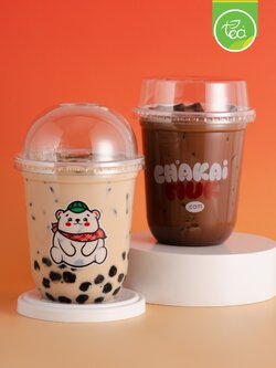 [CKM24] แก้วแคปซูล แก้วทรงU แก้วสกรีน พิมพ์ลาย ชาไข่มุก แก้ว16ออนซ์ แก้วพลาสติกสกรีนลาย แก้วPP ปาก95 บรรจุ 50ใบ/แถว