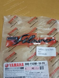 โลโก้บังลม FILANO/HYBRID, GRAND FILANO/HYBRID แท้ๆ สีเทา B8B-F839B-10-P0 Yamaha