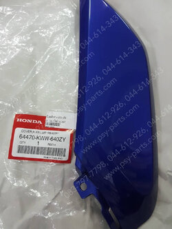 บังลมตัวล่าง-ขวา WAVE 110-I ใหม่ แท้ๆ สีน้ำเงิน (407) 64470-KWW-640ZY 